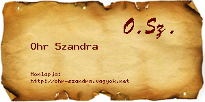 Ohr Szandra névjegykártya